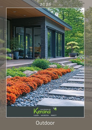 Cover Katalog Outdoorfliesen Naturstein Kerana 2026 klein